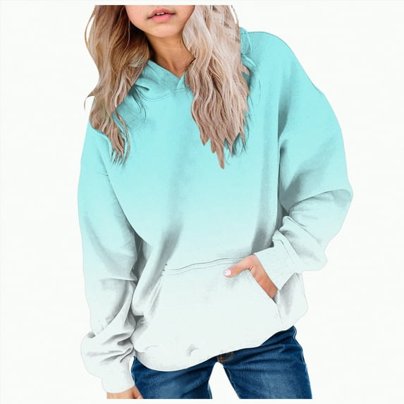 Ccpelsie Fall Winter Kids Solid Classic Hoodies Soft Hooded Pullover Sweatshirts for Toddler Boys(Light Blue,150)