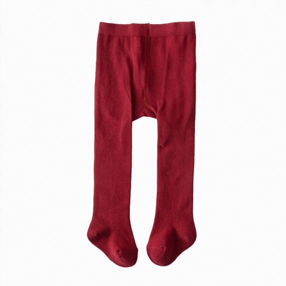 Ccpelsie Little/Big Girls Fall Winter Daily Tights Cotton Cable Knit Leggings Stockings Toddler Pantyhose for Kids(Red,9-18 Months)