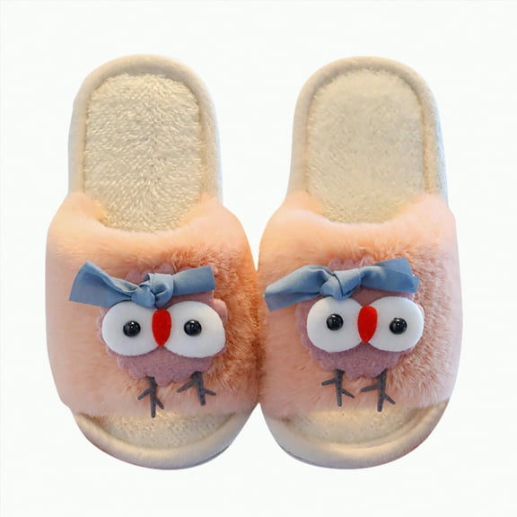 Ccpelsie Fashion Cotton Slippers for Children Indoor Outdoor Shoes for Girls Boys Big/Little Kids(Light Pink,11)