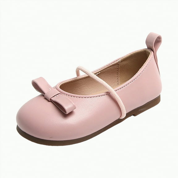 Ccpelsie Flower Girl Shoes Wedding Party Princess Shoes Girls Dress Shoes for Kid Toddler(Pink,8.5)