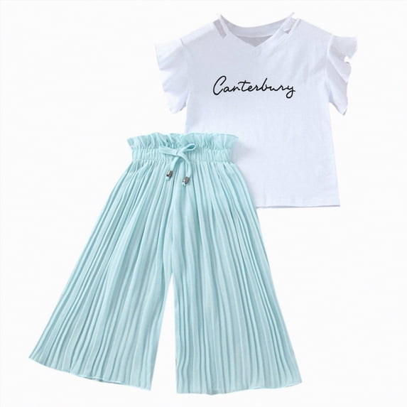 Ccpelsie Girl Summer Outfit Strawberry Dress Ruffle Top Shorts Set Sleeveless Shirt Floral Bloomers Infant Beach Clothes(Green,8-9 Years)