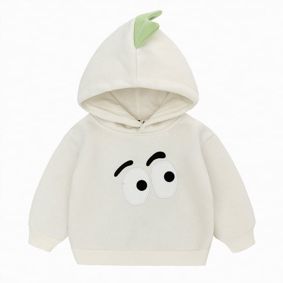 Ccpelsie Girl's Hoodie Long Sleeve Hooded Neck Sweatshirt Pullovers with Pocket(White,12-18 Months)