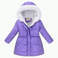 thumbnail image 1 of Ccpelsie Girl's Kids Winter Coat Parka Kids Warm Puffer Jacket With Hooded (Toddler & Little/Big Kids)(Purple,5-6 Years), 1 of 9