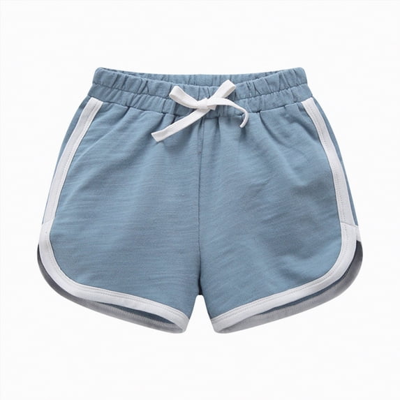 Ccpelsie Girl's Shorts Toddler Kids Summer Elastic Waist Cute Casual Daily Summer Shorts(Blue,4-5 Years)