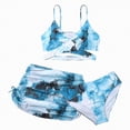 thumbnail image 1 of Ccpelsie Girl's Swimwear 2 Piece Floral Swimsuit Cute V Neck Bikini Set High Waisted Bathing Suit(Blue,12-13 Years), 1 of 1