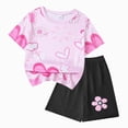 thumbnail image 1 of Ccpelsie Girls 2 Piece Sets Cute Summer Short Sleeve Shirts and Shorts Set Girls Outfits Pink,9-10 Years, 1 of 6