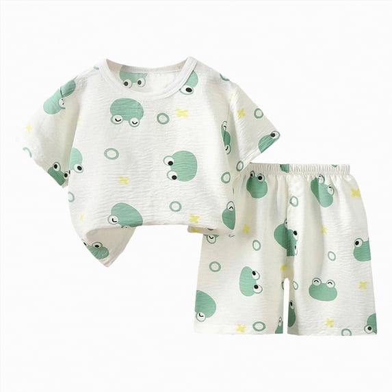 Ccpelsie Girls 2 Piece Short Set Baby Girl Summer Clothes Ruffle Sleeve T-Shirt and Bow Knot Shorts Toddler Girl Outfit Set(Light Green,6-7 Years)