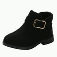 thumbnail image 1 of Ccpelsie Girls Ankle Boots Low Heel with Classic Fashion Booties Warm Shoes for Toddler Little Kids/Big Kids(Black,3), 1 of 6