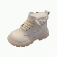 thumbnail image 1 of Ccpelsie Girls Ankle Boots Short Booties Side Zipper Boot Low Heels Dress Boot Shoes for Kids(White,10), 1 of 9