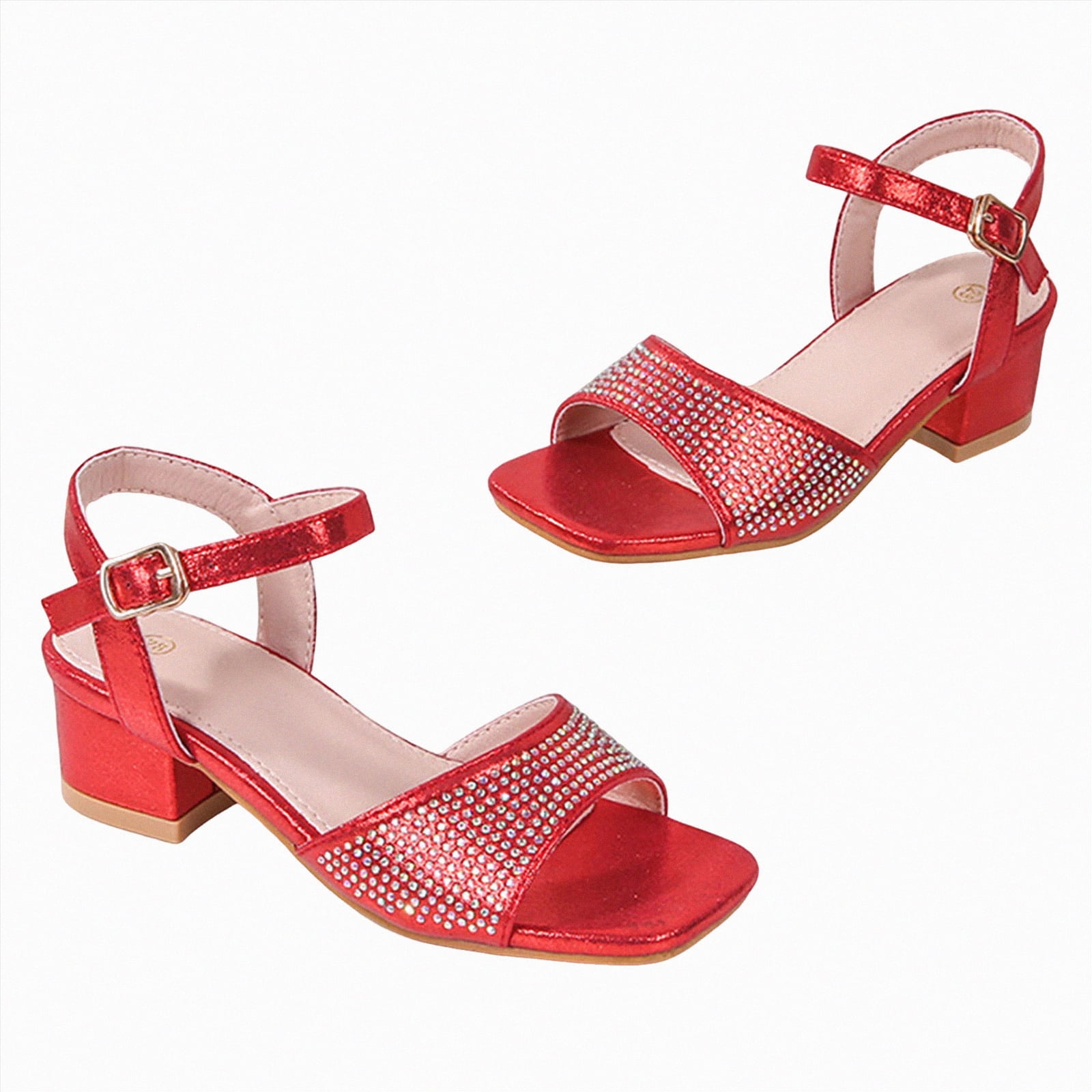 Ccpelsie Girls Bow Sandals Open Toe Ankle Strap Flat Sandals Flower ...
