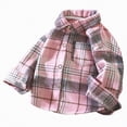 thumbnail image 1 of Ccpelsie Girls Boys Fashion Fall Plaid Shirt Winter Coat with Pocket Kids Casual Outerwear for Todddler(Pink,3-4 Years), 1 of 5