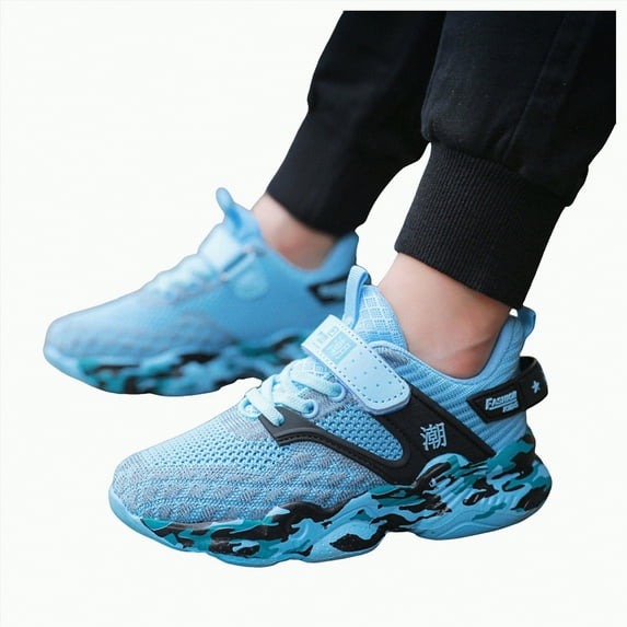 Ccpelsie Girls Boys Shoes Wide Barefoot Shoes Kids Anti-Slip Sneakers Lightweight Hiking Sneakers for Toddler Little Big Kid(Sky Blue,4.5)
