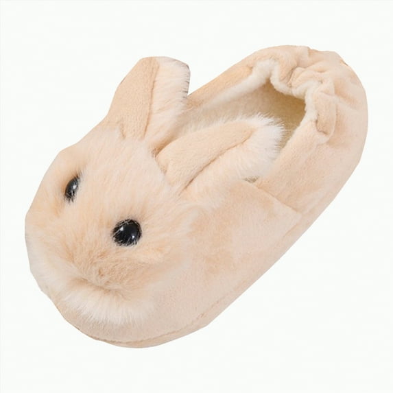 Ccpelsie Girls Boys Slippers for Toddler Kid Comfortable Cozy Soft House Slippers for Toddler Girl Boy(Beige,19)