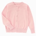 thumbnail image 1 of Ccpelsie Girls Cardigan Basic Uniform Long Sleeve Crewneck Cardigan Sweaters for Fall Winter(Pink,5-6 Years), 1 of 5