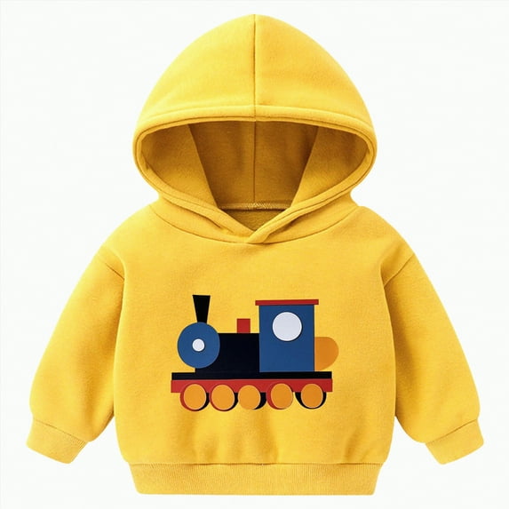 Ccpelsie Girls Casual Long Sleeve Hoodies Cute Oversized Fleece Pocket Sweatshirt Tops for Toddler(Yellow,5-6 Years)