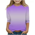thumbnail image 1 of Ccpelsie Girls Casual Long Sleeve Shirts Loose Ruffle Tunic Tops Smocked Blouses(Purple,12-13 Years), 1 of 5