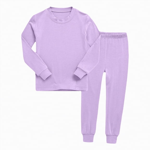 Ccpelsie Girls Clothes Two Piece Outfits Plaid Pants Set Clothes for Girls Clothing Sets Long Sleeve Top Casual Fall Outfit for Toddler(Light Purple,6-7 Years)