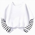 thumbnail image 1 of Ccpelsie Girls Fall Winter Long Sleeve Shirts Kids T-Shirts Casual Classic Tee Top for Children Age 3-14 Years White,11-12 Years, 1 of 6