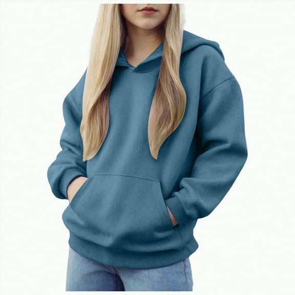 Ccpelsie Girls Fashion Hoodies Kids Cute Striped Long Sleeve Crop Tops Hooded Sweatshirts(Dark Blue,4-5 Years)