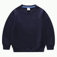 thumbnail image 1 of Ccpelsie Girls Fashion Pullover Round Neck Long Sleeve Sweatshirt Fall Winter Clothes for Toddler(Navy,6-12 Months), 1 of 9