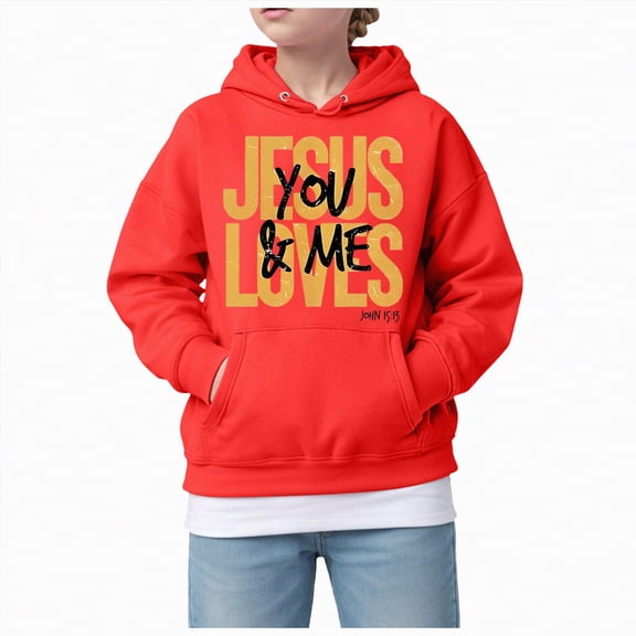 Ccpelsie Girls Fleece Pullover Hoodies Sweatshirt Casual Loose Outwear Coat with Pockets for Kids(Red,6-7 Years)