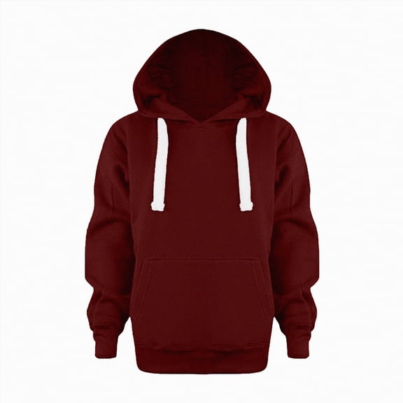 Ccpelsie Girls Fleece Pullover Sweatshirt Casual Winter Tops Warm Outwear Coat with Pockets for Toddler KIds(Wine,4-5 Years)