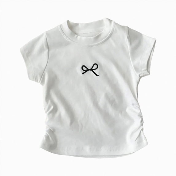 Ccpelsie Girls Graphic T-Shirts Casual Short Sleeve Tee Tops Cute Trendy Girls Clothes White,2-3 Years
