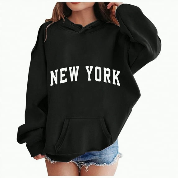 Ccpelsie Girls Hoodies Kids Solid Cotton Hooded Sweatshirt Pullover with Kangaroo Pocket for Girls(Black,90)