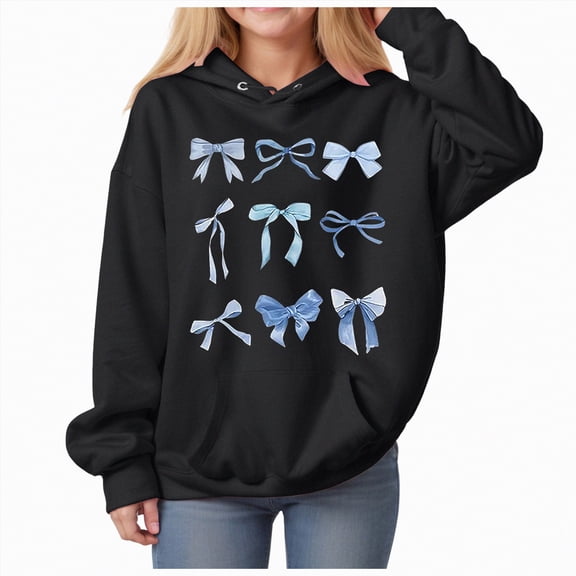 Ccpelsie Girls Hoodies - Soft Cozy Cotton Blend Tie Dye Pullover Graphic Hoodies for Girls - Casual Fashion Kids Sweatshirts(Black,7-8 Years)