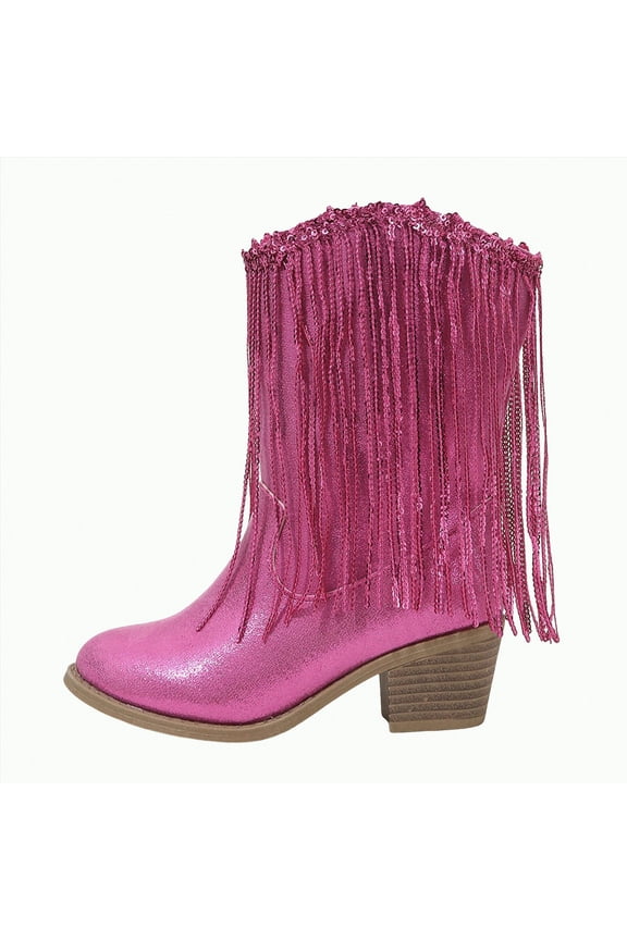 Girls Knee High Boots Fashion Lug Sole Side Zipper Tall Riding Boots for Toddler Little Kid Big Kid(Pink,2)