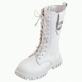 thumbnail image 1 of Ccpelsie Girls Knee High Buckle Fashion Riding Boots Little Kid/Big Kid(White,1), 1 of 6