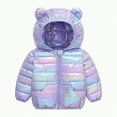 thumbnail image 1 of Ccpelsie Girls Lightweight Hooded Puffer Jacket Packable Autumn and Winter Outdoor Coats for Little/Big Kids(Purple,12-18 Months), 1 of 6