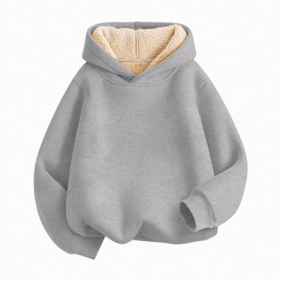 Ccpelsie Girls Long Sleeve Lightweight Hoodie Kids Workout Running Pullover Top for Toddler(Grey,5-6 Years)