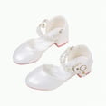 thumbnail image 1 of Ccpelsie Girls Mary Jane Low Heel Princess Flower Wedding Party Pump Dress Shoes for Toddler Kids(White,1.5), 1 of 7