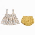 thumbnail image 1 of Ccpelsie Girls Outfit Set Summer Cute Print Shorts Set T-Shirt and Short Pant 2 Piece Outfits Clothing Sets(Beige,6-9 Months), 1 of 4