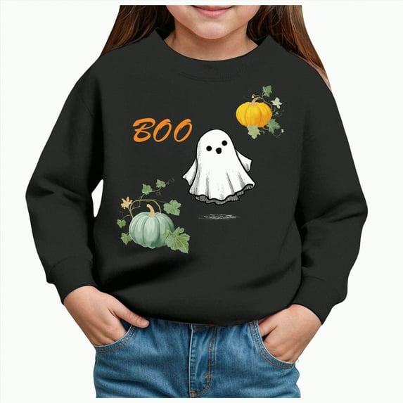 Ccpelsie Girls Oversized Sweatshirt Long Sleeve Crewneck Kids Lightweight Cute Pullover Tops(Black,2Y)