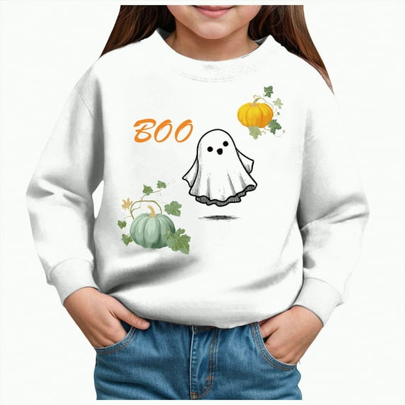 Ccpelsie Girls Oversized Sweatshirt Long Sleeve Crewneck Kids Lightweight Cute Pullover Tops(White,6Y)