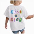 thumbnail image 1 of Ccpelsie Girls Short Sleeve T-Shirts Kids Cute Graphic Basic Tees Fashion Summer Crewneck Tops White,13-14 Years, 1 of 6