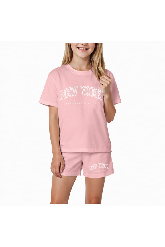 Girls Summer Clothes Sets Little/Big Kids Tank Tops Shorts Outfits for Summer Casual Daily Wear(Pink,11-12 Years)