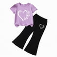 thumbnail image 1 of Ccpelsie Girls Summer Outfits 2 Piece Sets Ruffle Short Sleeve T-Shirts and Shorts Set Kids Clothes with Pockets(C,2-3 Years), 1 of 4