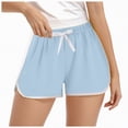 thumbnail image 1 of Ccpelsie Girls Summer Shorts Kids Casual Drawstring Elastic Waist Beach Short Pants with Pockets(Light Blue,11-12 Years), 1 of 5