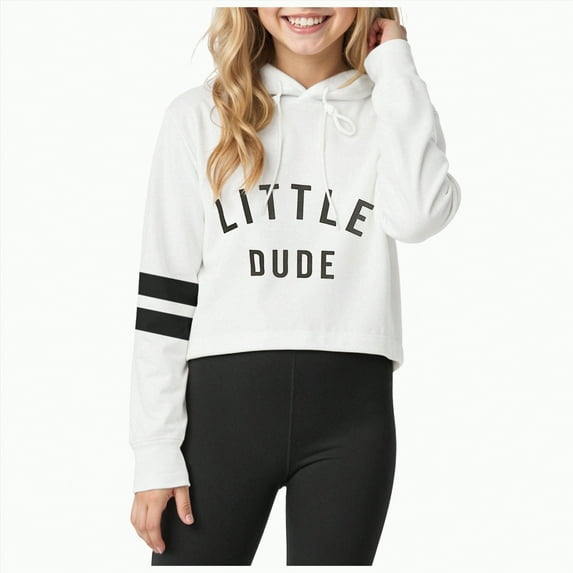 Ccpelsie Girls' Sweatshirt Fleece Pullover Hoodie Sweatshirt Casual Fashion Pullover Sweatshirt for Kids(White,13-14 Y)