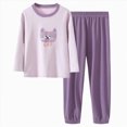 thumbnail image 1 of Ccpelsie Girls Sweatshirt Leggings Set Toddler Girls Fashion Outfits Sweatpants Clothing Set for Kids(Purple,5-6 Years), 1 of 6