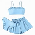 thumbnail image 1 of Ccpelsie Girls Swimsuit Set Color Block Tankini Swimsuit Quick Dry 2 Piece Bathing Suit for Girls Teens Swimwear Summer(Blue,14-16 Years), 1 of 1