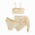 thumbnail image 1 of Ccpelsie Girls Tankini Swimsuit 2-Piece Ruffle Bathing Suits Kids Beach Swimwear Sets(Beige,12-13 Years), 1 of 1