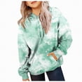 thumbnail image 1 of Ccpelsie Girls Tie Dye Sweatshirts Loose Casual Hoodies Long Sleeve Pullover Hooded Tops With Pockets(Green,3-4 Years), 1 of 6
