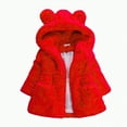 thumbnail image 1 of Ccpelsie Girls Warm Jacket Plush Coat Toddler Kids Winter Coat Warm Fleece Jacket Girls Boys Outdoor Coat(Red,3-4 Years), 1 of 4