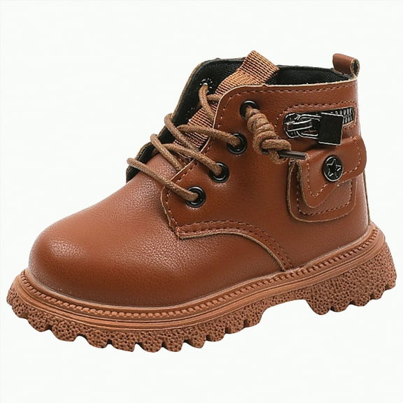 Ccpelsie Girls Winter Boots Toddler Girl Boots Warm Sparkle Sequin Outdoor Non-Slip Snow Boot for Little kids(Brown,5.5)