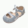 thumbnail image 1 of Ccpelsie Glitter Princess Ballet Flats for Girls, Mary Jane Shoes Dress Shoes for Girl Back to School Princess Wedding Shoes (Toddler/Little Kid/Big Kids)(Silver,11), 1 of 9