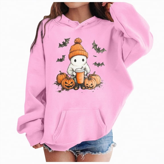 Ccpelsie Graphic Hoodies Boys Kids Cool Long Sleeve Oversized Sweatshirts Pullover Loose Clothes(Pink,5-6 Years)